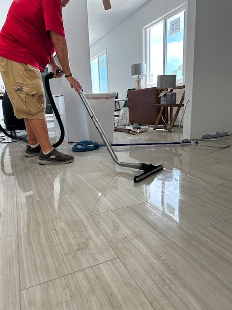Moisture removal with wetvac